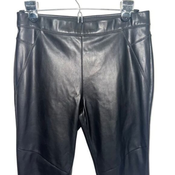 Free People for Urban Outfitters Black Faux Leather High-Waisted Skinny Pants 27 - Picture 2 of 12
